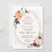 Bat Mitzvah | Moderne Waterverf van goudLijst Kaart (Voorkant)