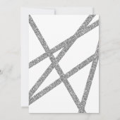 Bat Mitzvah Moderne Zilveren Glitter Streep Kaart (Achterkant)