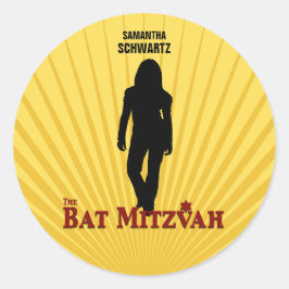 Bat Mitzvah Movie Star Sticker Geel Blauw