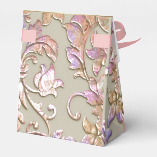 Bat Mitzvah Multi "Embossed" Damask Bedankdoosjes (Achterkant)