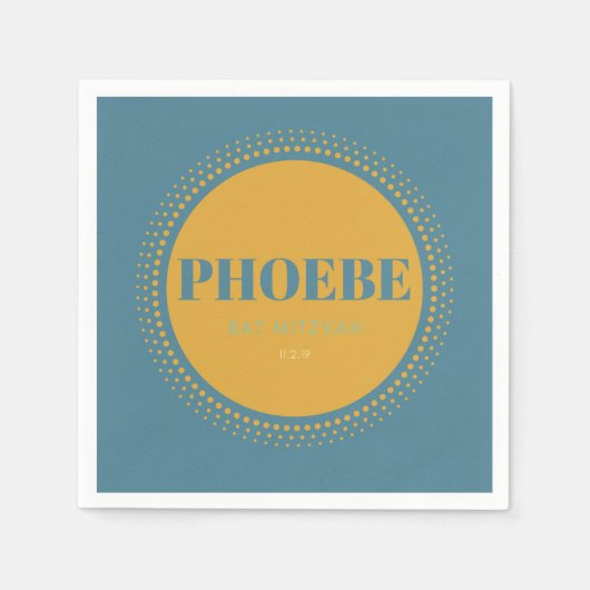 Bat Mitzvah Napkin- Phoebe Servet (Voorkant)