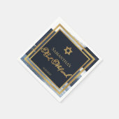 Bat Mitzvah Napkins | Waterverf Abstract Blauw Servet (Hoek)