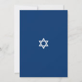 Bat Mitzvah Navy Blauw Script Eenvoudig Modern Tal Kaart (Achterkant)