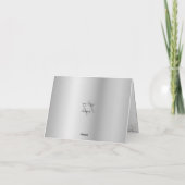 Bat Mitzvah Navy Silver Glitter Folie Modern Scrip Bedankkaart (Achterkant)