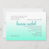 Bat Mitzvah om het even welke Kleur en Aqua Ombre  Kaart (Voorkant)