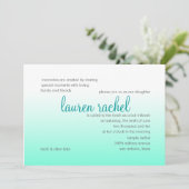 Bat Mitzvah om het even welke Kleur en Aqua Ombre  Kaart (Staand voorkant)