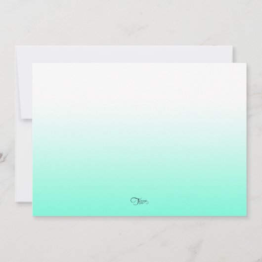 Bat Mitzvah om het even welke Kleur en Aqua Ombre Kaart (Achterkant)