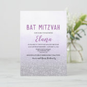 Bat Mitzvah Ombre Lavendel Uitnodiging (Staand voorkant)