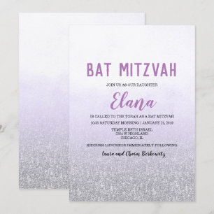 Bat Mitzvah Ombre Lavendel Uitnodiging