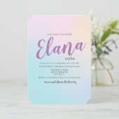 Bat Mitzvah Ombre Watercolor Uitnodiging (Staand voorkant)
