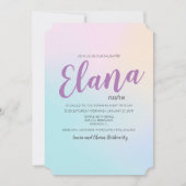 Bat Mitzvah Ombre Waterverf Uitnodiging (Voorkant)