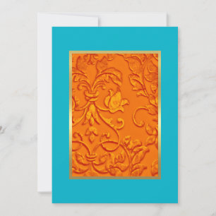 Bat Mitzvah Oranje Damask met om het even welke Kl Kaart