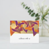 Bat Mitzvah Oranje Paarse Davidster Elke Kleur Kaart (Staand voorkant)