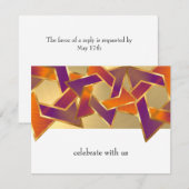 Bat Mitzvah Oranje Paarse Davidster Elke Kleur Kaart (Voorkant / Achterkant)