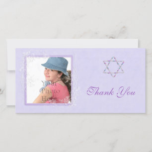 Bat Mitzvah Paars Bedankkaart
