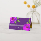 Bat Mitzvah Paarse Bold Modern Floral Waterverf Plaatskaartje (Voorkant)