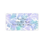 Bat Mitzvah Paarse en Aqua Waterverf Etiket (Voorkant)