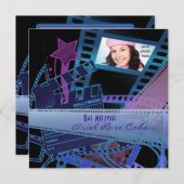 Bat Mitzvah Paarse foto Hollywood Star Kaart (Voorkant / Achterkant)