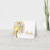 Bat Mitzvah Paarse Gouden Folie Tree of Life Moder Bedankkaart (Voorkant)