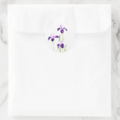 Bat Mitzvah Paarse Irises Ronde Sticker (Tas)