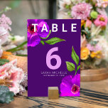 Bat Mitzvah Paarse Roze Bloemen Waterverf Modern Kaart<br><div class="desc">Geen Bat Mitzvah partij is volledig zonder de gepersonaliseerde kaarten van het lijstaantal. Laat je favoriete Bat Mitzvah trots zijn, blij en vieren haar mijlpaal op haar perfect gecoördineerde feest. Deze verfijnde, chic, verbluffend, paarse roze florale waterverf met het moderne san serif type bedekt een donkere paarse achtergrond. Pas de...</div>