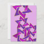 Bat Mitzvah Paarse roze ster van David Invitat Kaart (Achterkant)