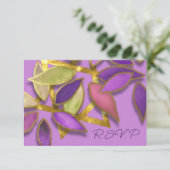 Bat Mitzvah Paarse Roze Waterverf Petals Star Kaart (Staand voorkant)