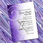 Bat Mitzvah Paarse Shimmer Star van David Kaart<br><div class="desc">Bar Mitzvah en Bat Mitzvah uitnodigingen die door Umua worden ontworpen. Gedrukt en verzonden door Zazzle of zijn partners.</div>