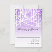 Bat Mitzvah Paarse Sparkly Lights RSVP Kaartje (Voorkant)