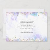 Bat Mitzvah Paarse Waterverf Gold Script Girly Save The Date (Achterkant)