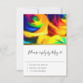 Bat Mitzvah Painted Rainbow Rozen RSVP-kaart RSVP Kaartje (Voorkant)