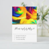 Bat Mitzvah Painted Rainbow Rozen RSVP-kaart RSVP Kaartje (Staand voorkant)