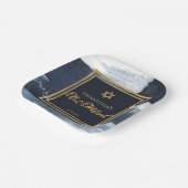 Bat Mitzvah Paper Bord | Waterverf Abstract Blauw (Gebogen)