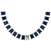 Bat Mitzvah Party Mazel Tov Navy Blue Foto Vlaggetjes (Alle)