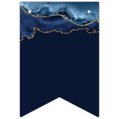 Bat Mitzvah Party Mazel Tov Navy Blue Foto Vlaggetjes (Tweede vlag)