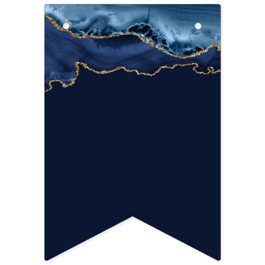 Bat Mitzvah Party Mazel Tov Navy Blue Foto Vlaggetjes (Tweede vlag)