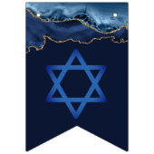 Bat Mitzvah Party Mazel Tov Navy Blue Foto Vlaggetjes (Eerste vlag)