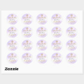 Bat Mitzvah Pastel Paarse Gold Bedankt Ronde Sticker (Vel)