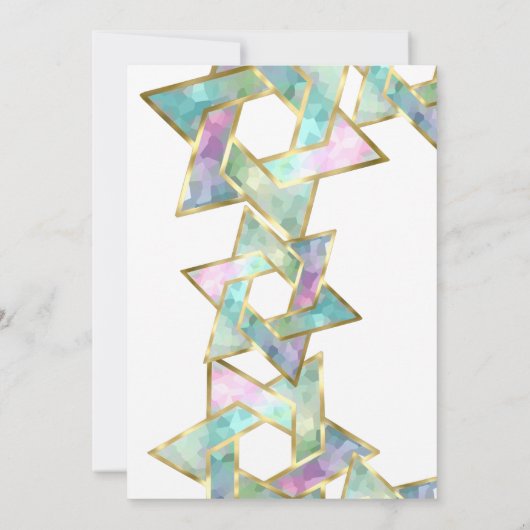 Bat Mitzvah Pastel Star van David Kaart (Achterkant)