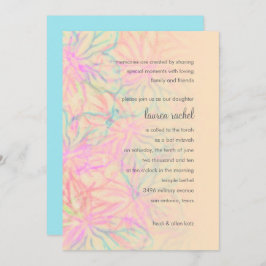 Bat Mitzvah Peach Turquoise Pink Kaart
