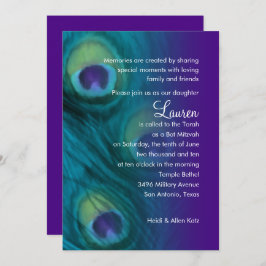 Bat Mitzvah Peacock Fantasy Set 1110 Kaart