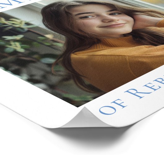 Bat Mitzvah Photo Blue Star of David Party Poster (Hoek)