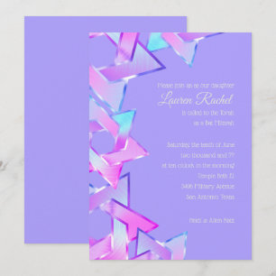 Bat Mitzvah Pink Blue Paars Star van David Kaart