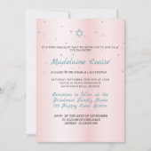 Bat Mitzvah Pink Blue Silver Kaart (Voorkant)