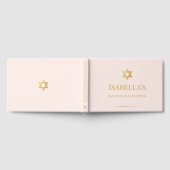 Bat Mitzvah Pink & Faux Gold Star of David Jewish  Gastenboek (Volledig)