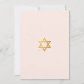 Bat Mitzvah Pink & Faux Gold Star of David Simple Kaart (Achterkant)