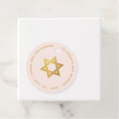 Bat Mitzvah Pink Faux Gold Star of David Thank You Bedankjes Labels (In situ)