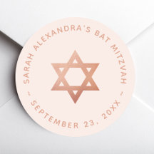 Bat Mitzvah Pink Girl Rose Gold Star of David
