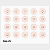 Bat Mitzvah Pink Girl Rose Gold Star of David Ronde Sticker (Vel)
