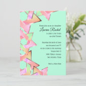 Bat Mitzvah Pink Green Peach Star van David Kaart (Staand voorkant)